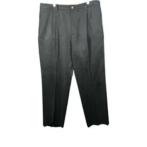 Tommy Bahama Men's Pleated Black Casual Silk Blend Hawaiian Pants 38x32
